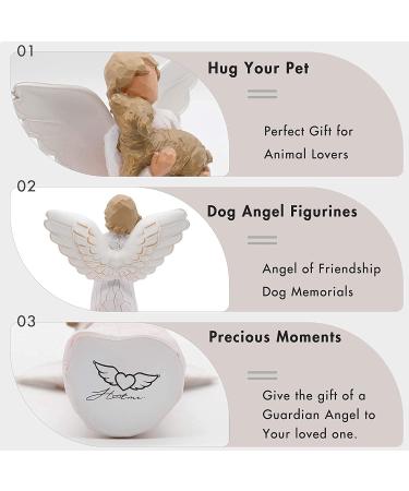 Dog Angel Figurine - Memorial Pet Loss Gift for Grieving Owners - Hand-Carved Guardian Angel Sculpture - Buy Online on SooperMarket.com