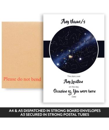 Personalized Sky/Star Map Print: Unique Gift for Birth, Christening, Mother's Day, Father's Day - Custom Night Sky Poster for Any Location - Picture/Print Only - Buy Online on SooperMarket.com