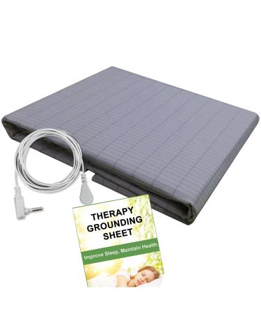 Grounding Sheets with Grounding Cord 5% Silver Fiber & Cotton Conductive Sheet for Good Sleep Natural Health (Sheet- 25x52 Inch)