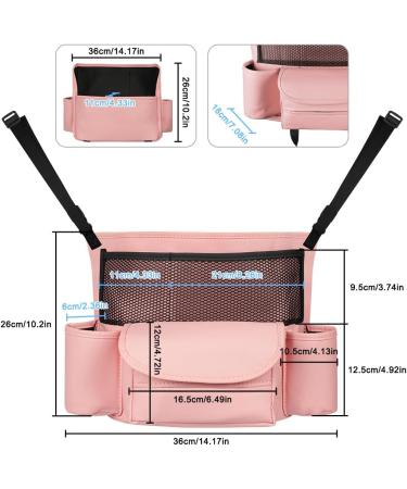Adiwo Car Organiser - PU Leather Car Seat Storage Organizer for Front Seats - Durable Hanging Bag for Automotive Consoles - Pink - Buy Online on SooperMarket.com