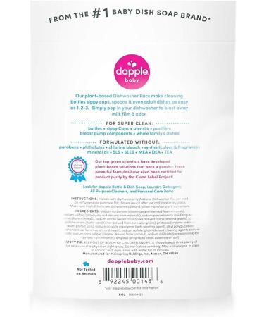 APPLE Baby Dishwasher Pacs - Fragrance Free, Plant Based, Hypoallergenic (25 Count) - Buy Online on SooperMarket.com