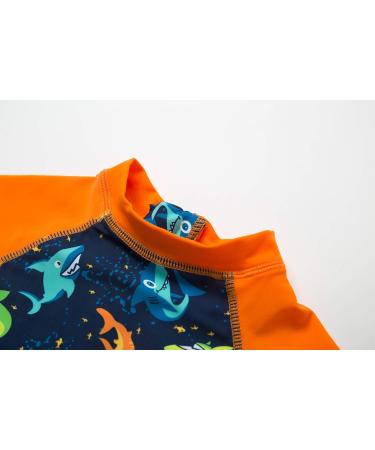 BONVERANO Baby Boys Swimsuit - UPF 50+ Short-Sleeve One Piece Swimwear, 3-6 Months, Colorful Shark Design - Buy Online on SooperMarket.com