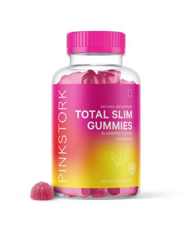 Pink Stork Total Slim Gummies: Sugar-Free Energy Gummy, Metabolism Support, Post Workout Recovery, L Carnitine Tartrate + Amino Acids, Women-Owned, 60 Blueberry Gummies