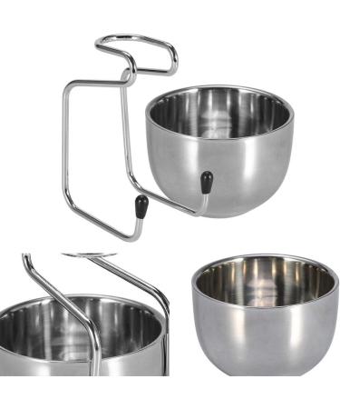 Premium 2 PCs Shaving Brush Stand Set - Stainless Steel Holder & Bowl Grooming Kit | Perfect Gift for Men - Buy Online on SooperMarket.com