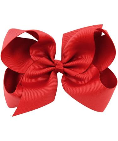 2Pcs 6 Inch Large Grosgrain Ribbon Red Hair Bows Barrettes Clip for Girls | School Hair Accessories for Toddlers & Teens - Buy Online on SooperMarket.com