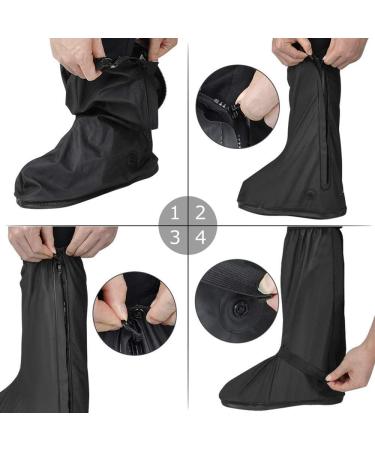 Waterproof Reusable Rain Boot Overshoes | Anti-Snow Shoe Covers for Men & Women | Black X-Large - Buy Online on SooperMarket.com