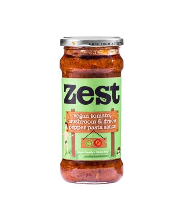 Zest Tomato Mushroom and Green Pepper Pasta Sauce 340g Vegan Dairy & Gluten Free Plant Based No Added Sugar