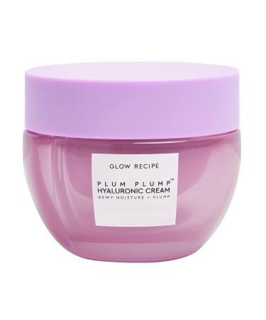 Glow Recipe Plum Plump Hyaluronic Acid Face Cream - Dewy Glow Hydrating Face Moisturizer Plumps & Balances Skin - Vegan Whipped Gel Moisturizer with Polyglutamic Acid & Ice Willowherb (50ml) 1.7 Fl Oz (Pack of 1) Cream