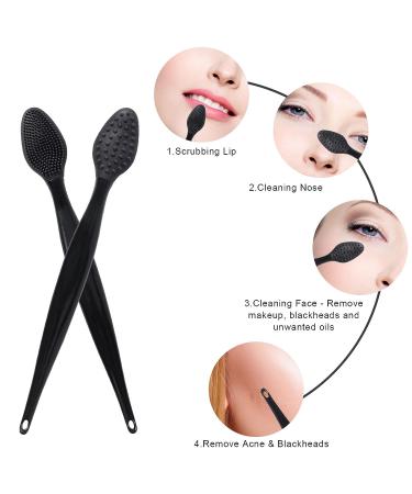 16 Pcs Black Silicone Lip Exfoliator Brushes - Double-Sided Lip Scrub Tool for Skincare | Raploy Soft Silicone Exfoliator for Smoother Lips - Buy Online on SooperMarket.com