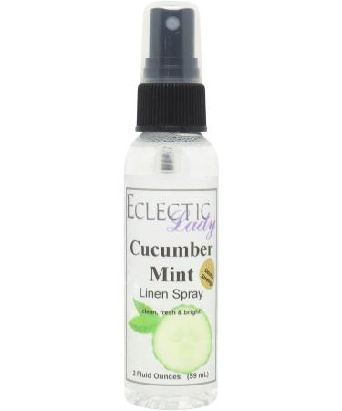 Cucumber Mint Linen Spray (Double Strength) 2 ounces - Eclectic Lady Sheet and Linen Spray - No Artificial Colors Parabens or Preservatives - Long-Lasting Scent for Bed Fabric & Pillow 2 Fluid Ounces (Double Strength)