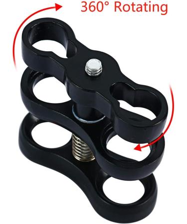 Amarine Made 1 Inch Black Underwater Ball Clamp Mount - 2 Pack for Light Arm System - Buy Online on SooperMarket.com