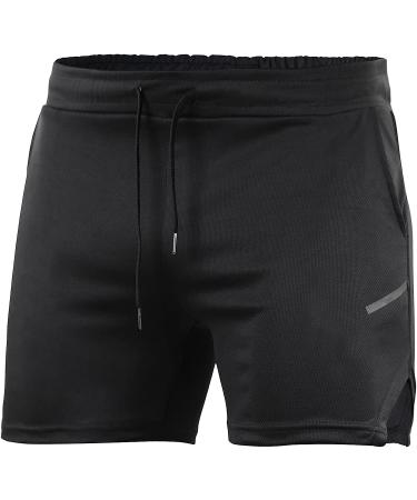 CEHT Men's Quick Dry Gym Shorts with Pockets - Black, Medium - Buy Online on SooperMarket.com