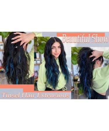 Sparkly Gold Hair Tinsel Extensions - Holographic 250 Strands for Women & Girls | Lake Blue - Buy Online on SooperMarket.com