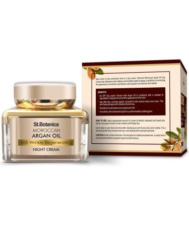 St. Botanica Moroccan Argan Oil Anti-Wrinkle Night Cream 50G - Intense Nourishing Overnight Regeneration - Buy Online on SooperMarket.com