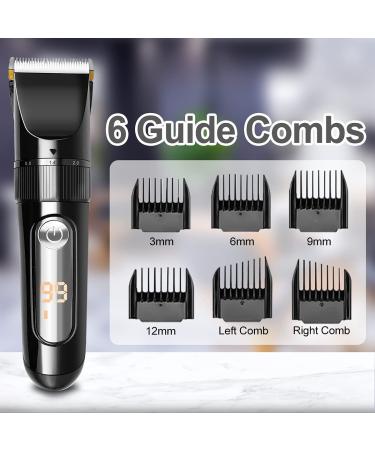 BOMPOW Electric Hair Clippers Trimmer Kit with Adjustable Speeds & 6 Guide Combs - Black - Buy Online on SooperMarket.com