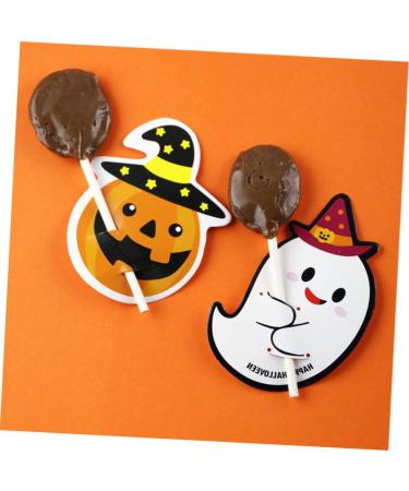 Cabilock Halloween Lollipop Decoration 100 Pcs Lollipop Paper Lollipop Candy Lollipop Packaging Lollipop Ghost Lollipop Greeting Lollipop Decoration Pencil Caps Message Halloween - Buy Online on SooperMarket.com
