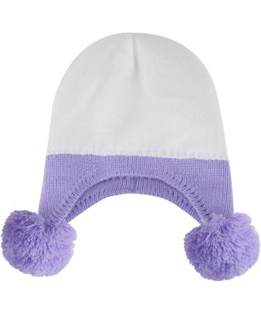 KAKU NANU Toddler Winter Hat with Double Pom Pom Earflap | Fleece Lined Beanie for Baby Boys and Girls 2-4 Years - Purple - Buy Online on SooperMarket.com
