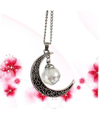 FOYTOKI Necklaces Women Chain Moon Necklace Women Necklace Dandelion Necklace Miss Jewelry Dried Flowers - Buy Online on SooperMarket.com