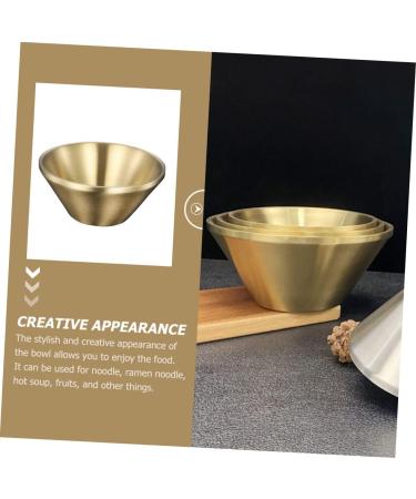 Zerodeko 4pcs Double Layer Insulation Bowl Camping Bowls Noodle Bowl Decorative Soup Bowl Dishes Reusable Ice Cream Bowls Korean Soup Noodles Stainless Steel Bowl Toddler Anti-Scald Pasta 12X12X5.8CMx4pcs Goldenx4pcs - Buy Online on SooperMarket.com