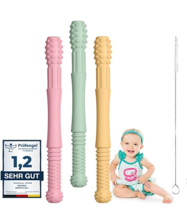 Buy BPA-Free Silicone Teething Tubes | 3-Piece Teething Aid & Ring Set | US-CPC Approved Grasping Toy for Babies - Buy Online on SooperMarket.com