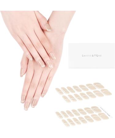 DANNI & TONI Cat Eyes Gel Nail Polish Strips - Crystal Haze French Tip | Salon-Quality Manicure Stickers Set - Buy Online on SooperMarket.com