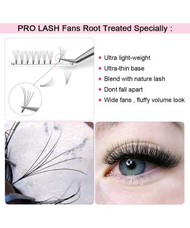 5D-D-0.10-13mm Short Stem Pre Made Fan Eyelash Extensions - Russian Volume Lashes 0.07 0.10 - 13mm Length - Buy Online on SooperMarket.com