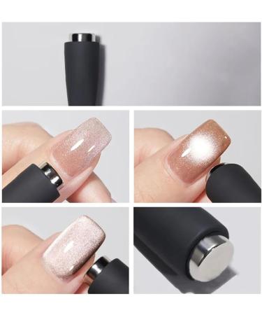 1/2 Magnetic Nail Polish Wand - Holographic Nail Pattern Wand 5-In-1 Nail Magnet Stick Magnetized Nail Art Tool Magnet Nail Art Applicator | Cross Shaped Nail Polish Magnet for Nail Salons - Buy Online on SooperMarket.com