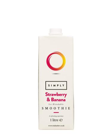 Simply Strawberry and Banana Smoothie Vegan Blendable Concentrated Smoothie Mix Made with Real Fruit Puree (1 Litre)