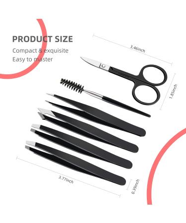 6 Pack DOMAXCAI Tweezers Set with Case - Professional Precision Tweezer for Eyebrow, Facial Hair, Splinter, and Ingrown Hair Removal - Buy Online on SooperMarket.com