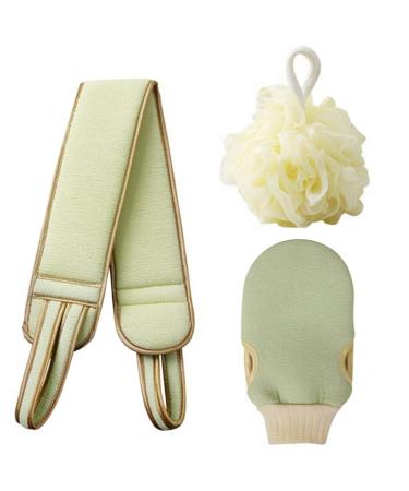 Cabilock 1 Set Loofah Sponge Exfoliator Exfoliating Loofah Towel Shower Balls Exfoliating Mitt Loofah Back Sponge Bath Wash Towel Bathing Gloves Massage Bath Cloth Body Pull Back Strip Light Green
