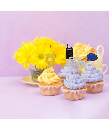 24Pcs Police Cupcake Toppers Police Officer Cupcake Toppers for Boy Colorful Glitter Policemen Cupcake Picks for Baby Shower Police Birthday Party Decoration - Buy Online on SooperMarket.com