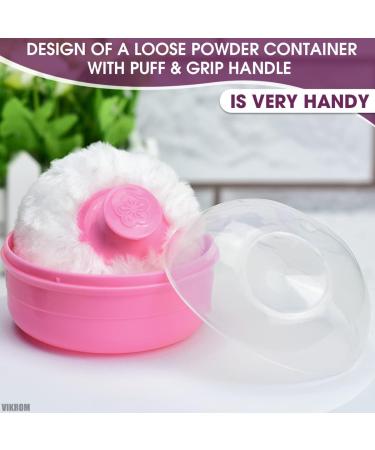 Baby Powder Container with Puff - 2Pcs Body Powder Puff Set for Bath and Travel - Talcum Powder Applicator Kit for Women - Buy Online on SooperMarket.com