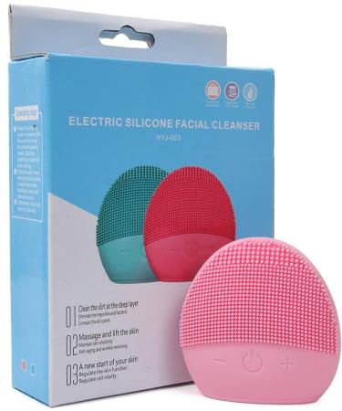 Mini Silicone Facial Cleansing Brush - FEITA Waterproof Silicon Face Cleaner and Electric Masager System for All Skin Types (Pink) - Buy Online on SooperMarket.com
