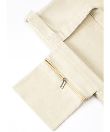 Moyaqi Canvas Tote Bag with Yoga Mat Carrier Pocket - Versatile Carryall for Office, Workout, Pilates, Travel, Beach, and Gym - Beige - Buy Online on SooperMarket.com