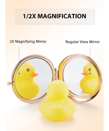 Getinbulk Compact Mirror for Purse - Double-Sided 1X/2X Magnifying Metal Makeup Mirror (Round, Rose Gold) - Buy Online on SooperMarket.com