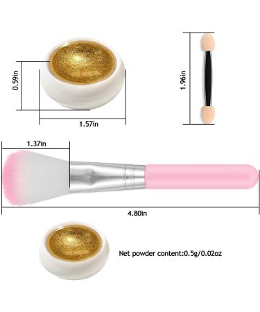 Lofuanna Chrome Nail Powder - Holographic Gold & Silver Pigment for Nail Art with Eyeshadow Sticks - 2 Jars, 0.5g each - Buy Online on SooperMarket.com