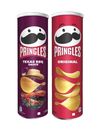 Snack Pack Bundle with Pringles Texas BBQ Sauce 185g & Pringles Original 185g (2 Pack)