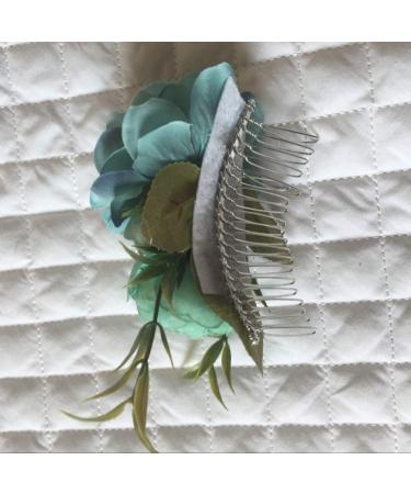 Floral Crown Bride Hair Comb Woman Handmade Side Comb Wedding Hair Accessories for Favor(Blue Flower) - Buy Online on SooperMarket.com