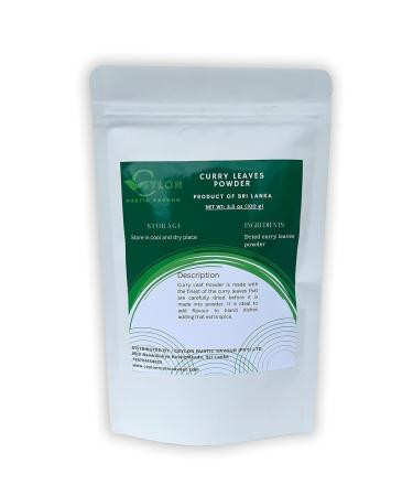 Naturally Curry Leaves Powder 3.5 Oz | Dried Fresh 100% Pure Indian Spices Curry Leaf Powder - Gluten-Free & Non-GMO | Rich in Aromatic and Distinctive Flavor | Ideal for Cooking Hair Care & Herbal Remedies