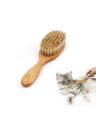 Lucybalu cat brush for short hair & long hair |Fellbrush for cats |Katzenkamm for the grooming of cats |Animal hair brush for cats |Cat hair brush with natural bristles & wooden handle |oiled