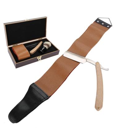 Premium Shaving Head Razor Set - Manual Razor Beard Brush & Wooden Gift Box | Perfect Gift for Men - Buy Online on SooperMarket.com