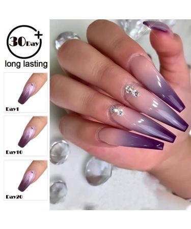 MIZHSE Poly Nail Gel Purple Temperature Color Changing Extension Builder Gel - Professional Nail Thickening Tool for Beginners (MS-Purple) - Buy Online on SooperMarket.com