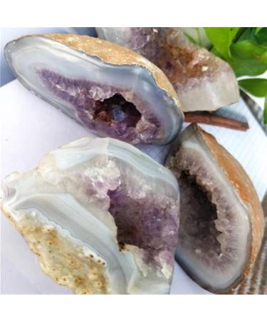 Specimen Healed Natural Agate Rough Stone Raw Crystal Hole Cut Purple Cluster Crystal Ornaments As a Gift FZUGEDRLI (Size : 100-150g) - Buy Online on SooperMarket.com