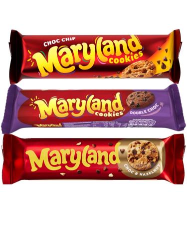 Chocolate Cookie Bundle With Maryland Cookies Chocolate Chip 200g Cookies Chocolate Chip & Hazelnut 200g and Cookies Double Chocolate 200g (3 Pack)