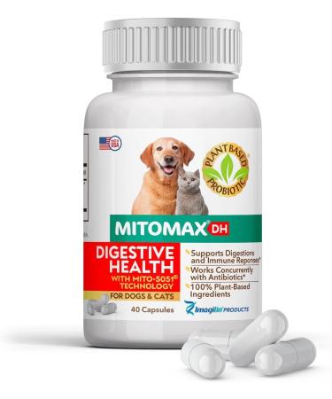 Imagilin Technology, LLC MitoMax-Premium probiotics for Dogs and Cats, 40 Capsules per Bottle