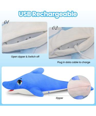 Floppy Fish Cat Toy - Interactive Electric Kitten Toy with Catnip, USB Charger, Realistic Flapping Motion - Dolphin Design - Buy Online on SooperMarket.com
