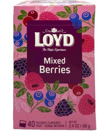 Loyd Tea 40 Teabag X4 Boxes Flavours Mixed Berries Pure Peppermint Pure Green Pure Chamomile 160 Total Herbal Infusion Green Tea Fruit - Buy Online on SooperMarket.com