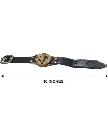 Vintage Antique Sundial Compass with Leather Band - Handmade Nautical Camping and Boating Gift Compass - Buy Online on SooperMarket.com