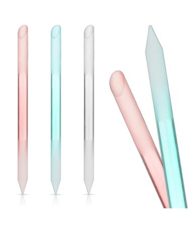 Cuticle Pusher 3 Pieces Cuticle Pusher Glass Nail File Cuticle Remover Tool Professional Precision File Skin Pusher for Cuticles Cuticle Remover Made of Glass for Cuticle Care