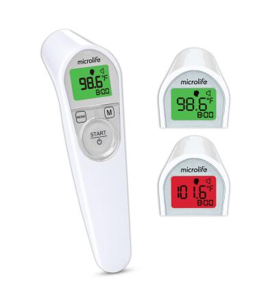 Microlife Non-Contact Forehead Thermometer Digital Infrared No-Touch Thermometer (for Adults Kids & Baby) Large Backlit LCD Screen Fever Alarm Memories & Instant Accurate Readings